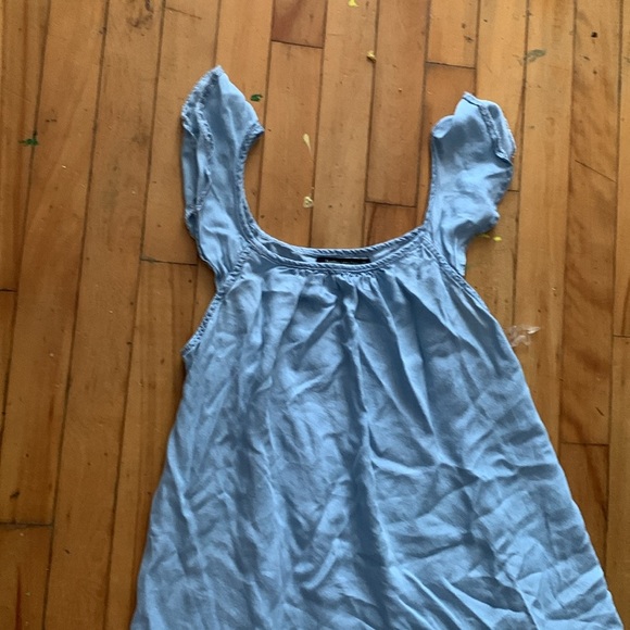 Kathy Ireland Blue Ruffled Tiered chambray Sundress - Picture 2 of 4